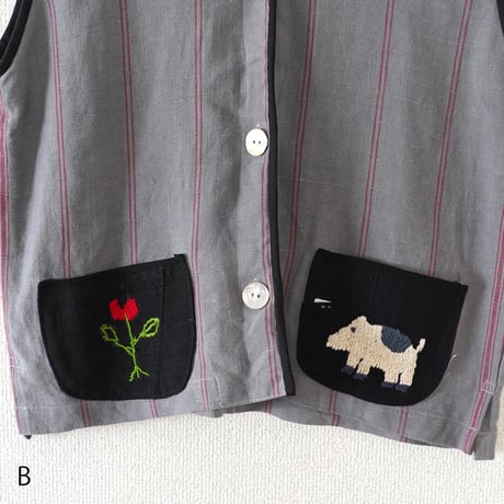 SISMA 刺繍ポケット ベスト