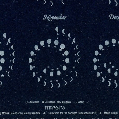 予約 2027 MOON CALENDER/ 6color