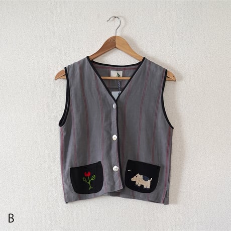 SISMA 刺繍ポケット ベスト