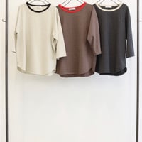【LeMelange】マルチボーダー7分袖ラグランTee［8711010］