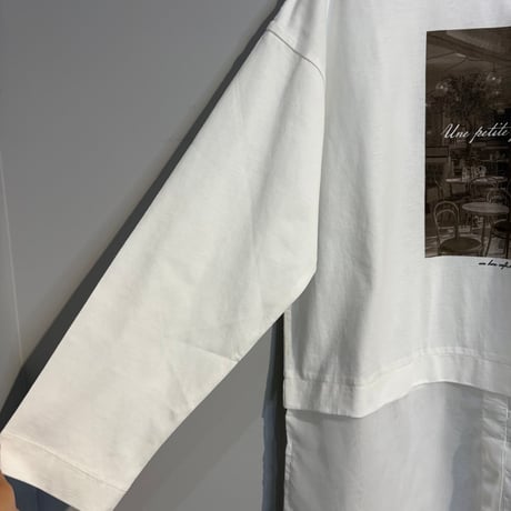 【BEATRICE】異素材ドッキングフォトプリントTシャツ［E80408］