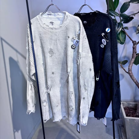 【Cavabien select】ピンアレンジダメージニット［38065］