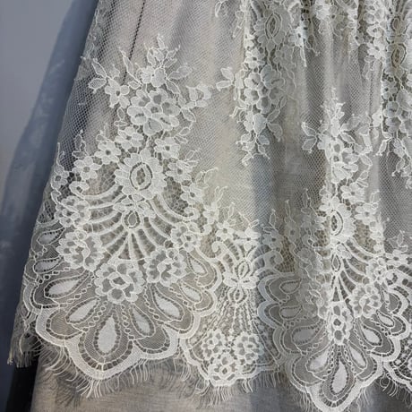 【CLOCHE】レースドッキングワイドPT  ［652-86567］