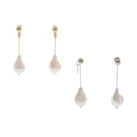 【Sea'ds Mara】Floating baroque pearl earring[26A4-74E]