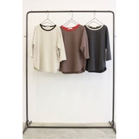 【LeMelange】マルチボーダー7分袖ラグランTee［8711010］