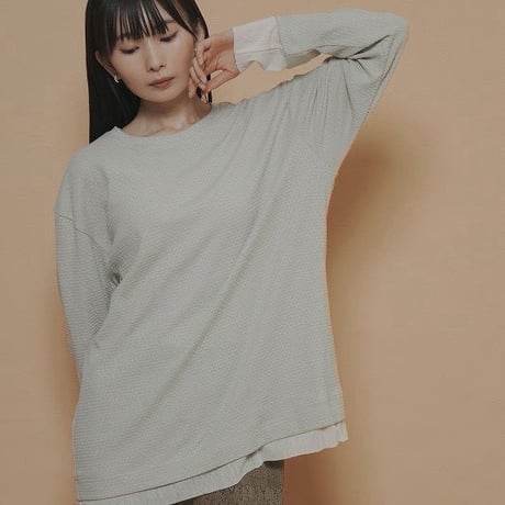 【CYAN tokyo】モザイクジャガードL/S TOPS［710559］