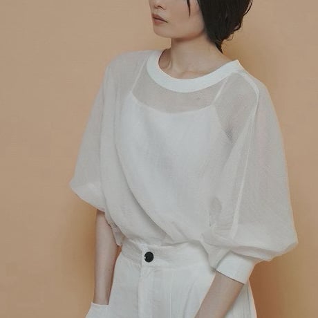 【CYAN tokyo】シアーリップルリブTOPS［710564］