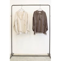 【LeMelange】ヘリンボンストライプスキッパーシャツ［8713206］