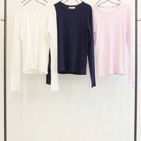 【LeMelange】細リブクルーネックロンTee［8711004］