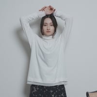 【CYAN tokyo】スリットタートルウォームTOPS［607544］
