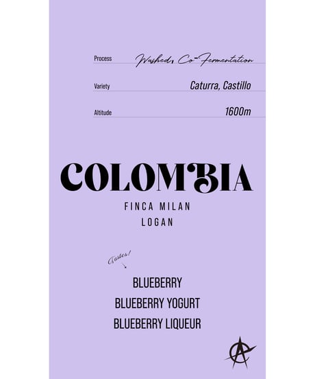 Colombia Finca Milan Logan ,Caturra,Castillo - Washed, Co-Fermentation