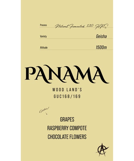 Panama wood land's GUC168/169, Geisha - Natural Fermented 120HRS