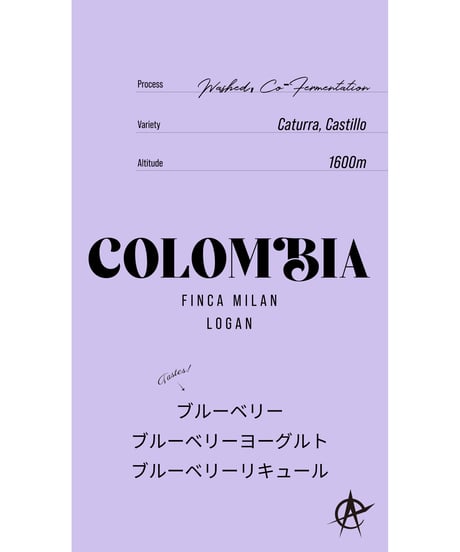 Colombia Finca Milan Logan ,Caturra,Castillo - Washed, Co-Fermentation