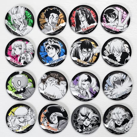 【Dr.STONE】SHONEN JUMP SHOP 上海 ジャンプショップ中国限定 原画 デコレクション缶バッジ 第1弾 （全16種）