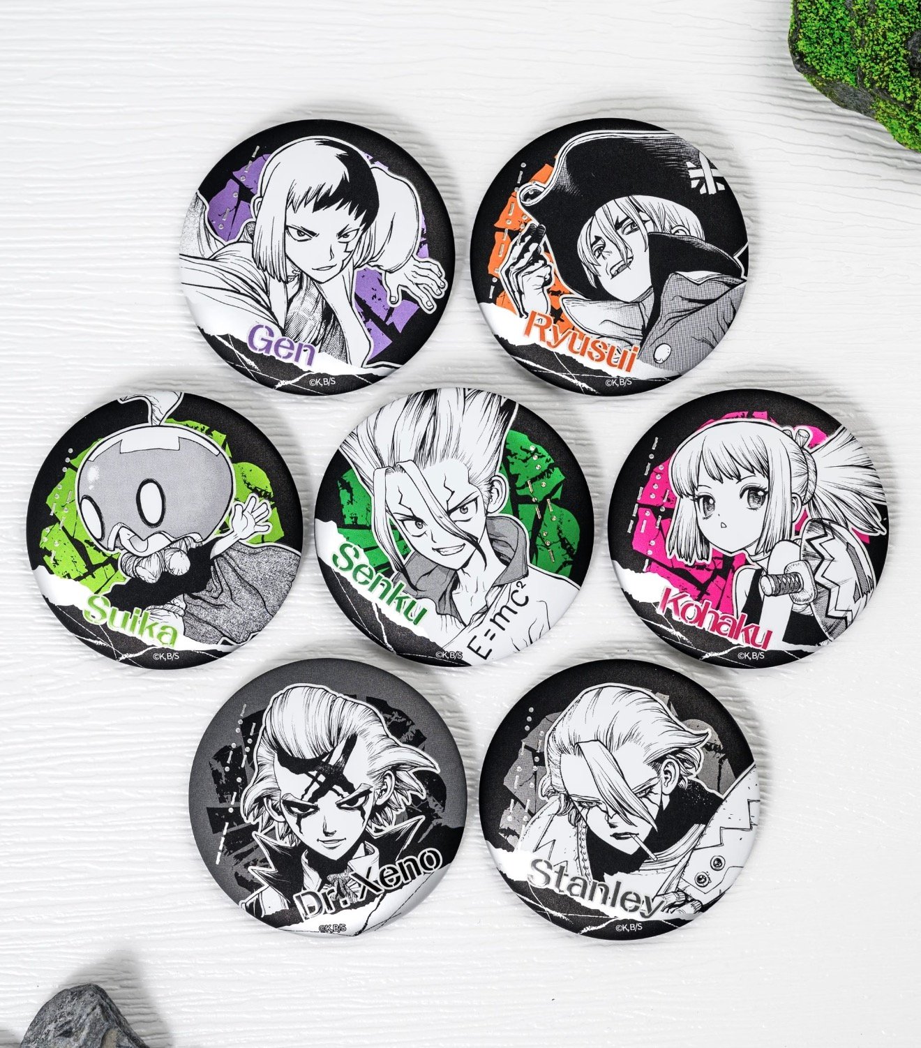 Dr.STONE ジャンプショップ 中国 原画 缶バッジ ゼノ スタンリー Dr.STONE】SHONEN JUMP SHOP 上海 ジャンプショップ中国限定 原画 デ