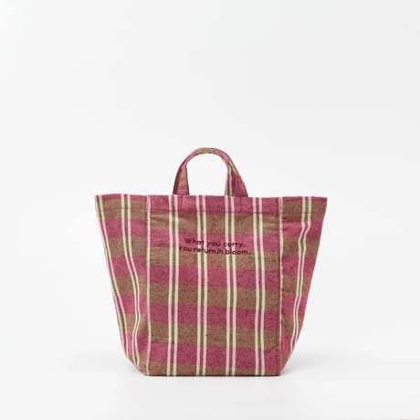 beej_checkwoven Totebag_Pink