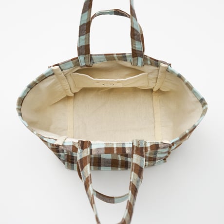 beej_checkwoven Totebag_Brown