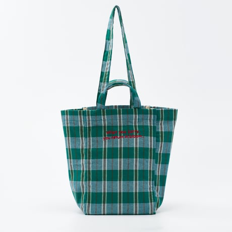 beej_checkwoven Totebag_Blue