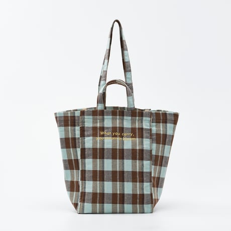 beej_checkwoven Totebag_Brown