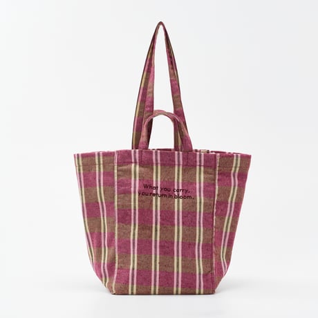 beej_checkwoven Totebag_Pink