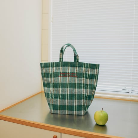 beej_checkwoven Totebag_Blue