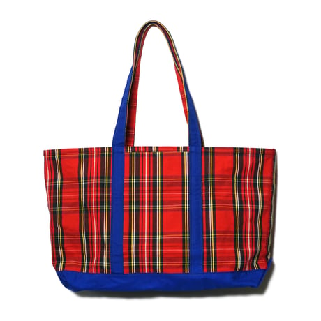 A.D.A.N Tartan Check Canvas Tote Bag