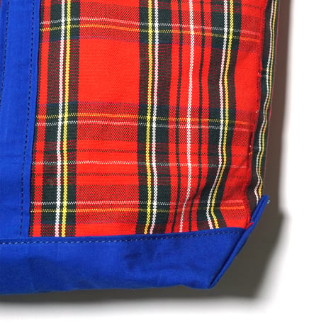 A.D.A.N Tartan Check Canvas Tote Bag