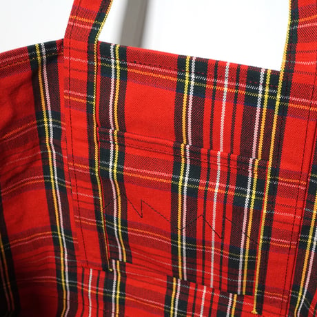 A.D.A.N Tartan Check Canvas Tote Bag