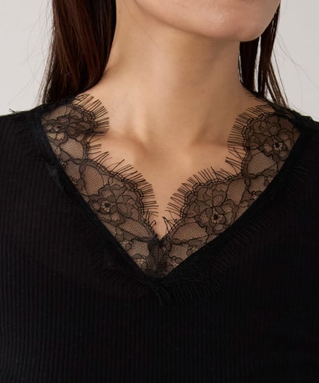 marmors lace v-neck pullover