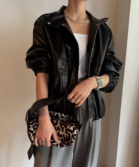 cafune フェイクレザージャケット
