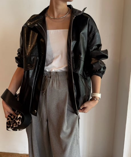 cafune フェイクレザージャケット
