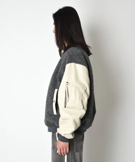 SUPER THANKS FUR/SHRINK FAUX LEATHER REVERSIBLE FLIGHT JACKET