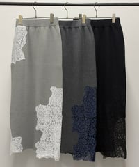 RISLEY Lace panel skirt