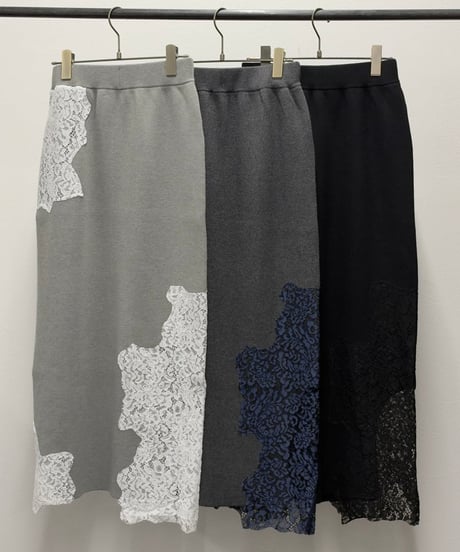 RISLEY Lace panel skirt