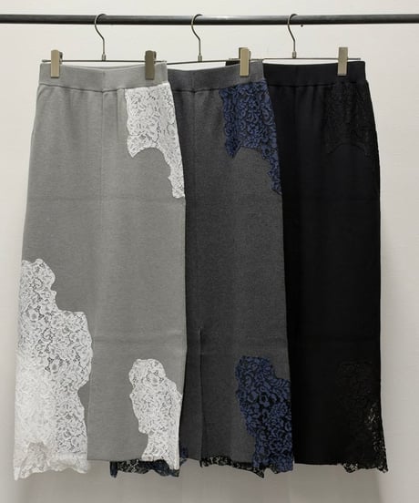RISLEY Lace panel skirt