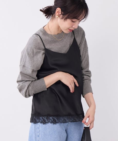 mica＆deal ヘムレースサテンキャミソール