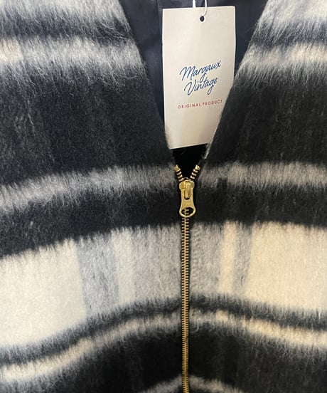 MARGAUX VINTAGE シャギージップコート　チェック