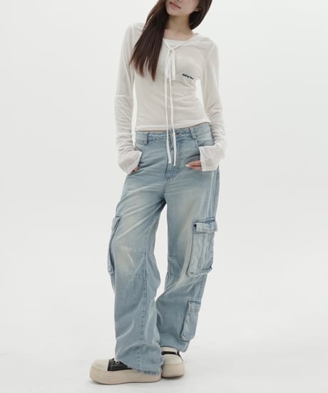 baggy cargo denim