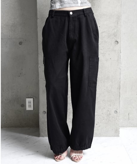 leather pocket wide cargo pants