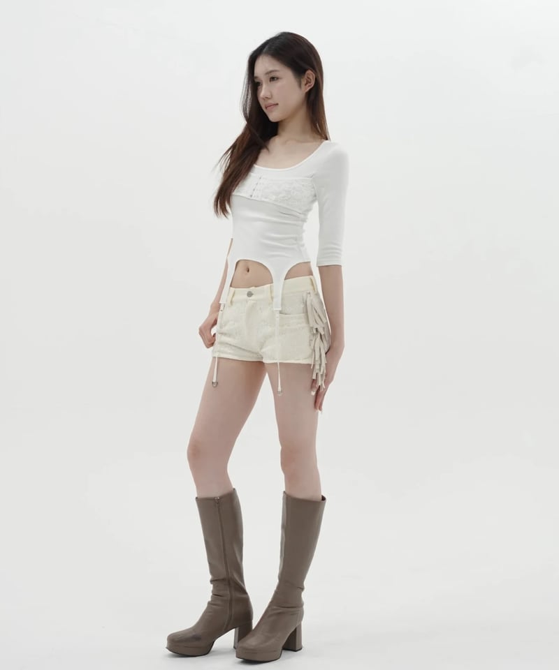 fringe lace shorts | KISS THE CLUB