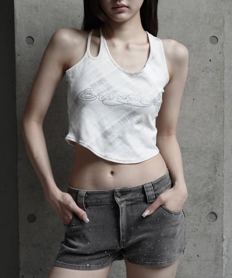 rhinestone cut tops