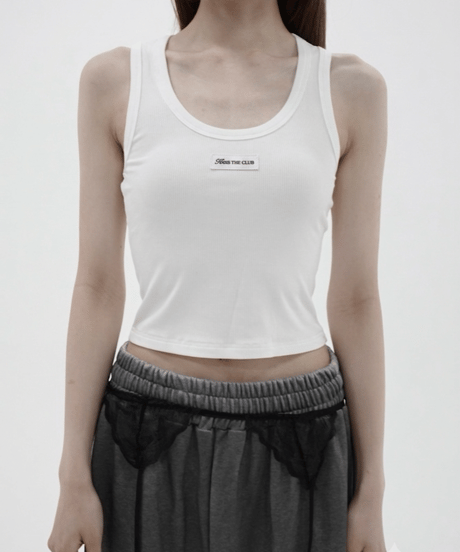 logo rib tank top