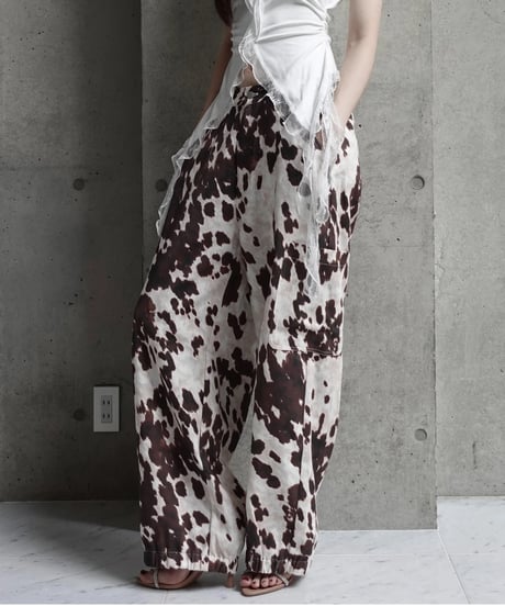 leather pocket wide cargo pants