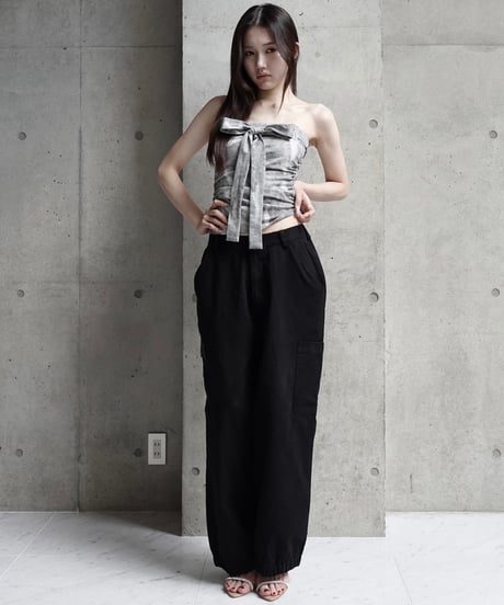 leather pocket wide cargo pants