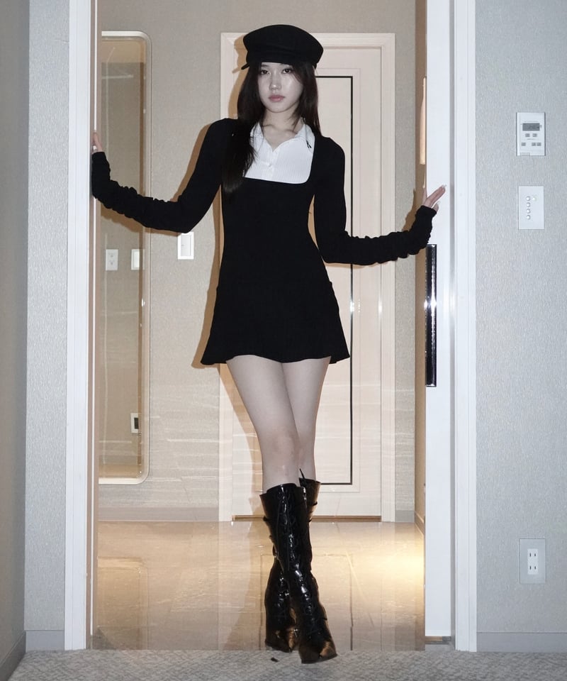 school style mini onepiece | KISS THE CLUB