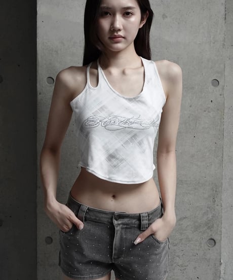 rhinestone cut tops