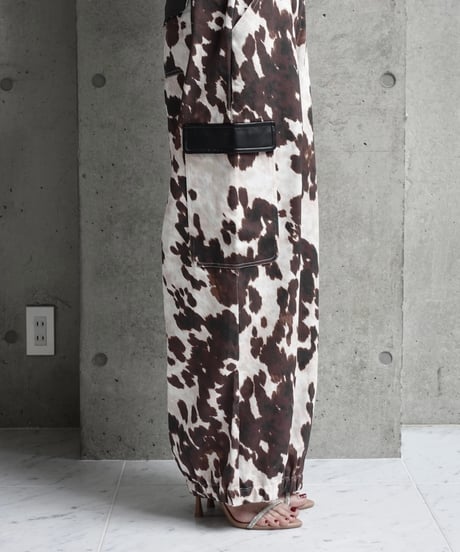 leather pocket wide cargo pants
