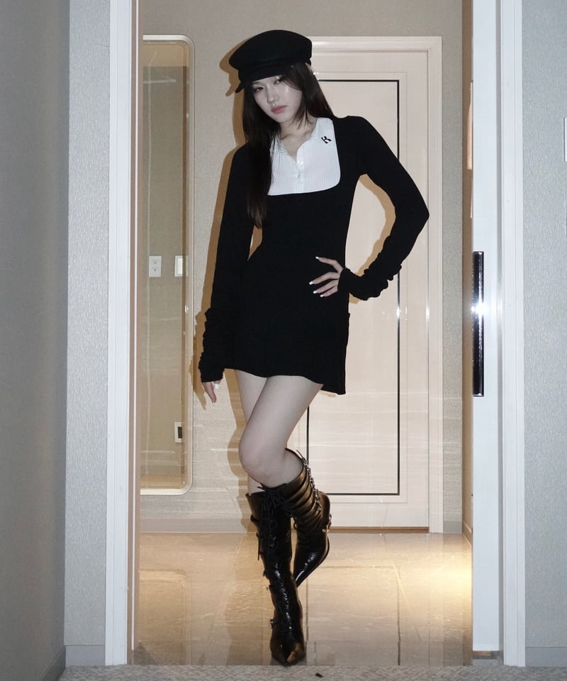 school style mini onepiece | KISS THE CLUB