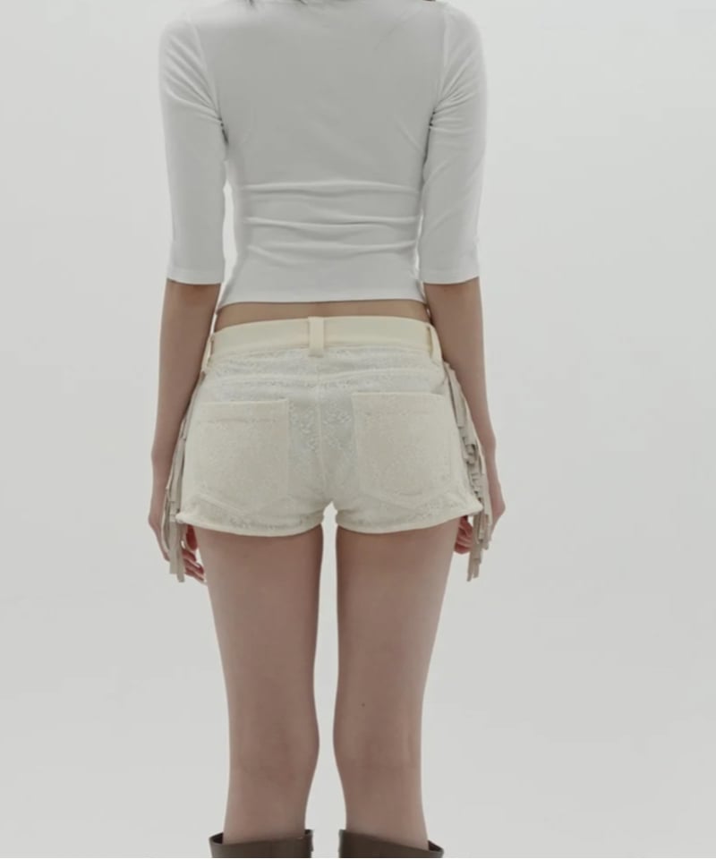 fringe lace shorts | KISS THE CLUB