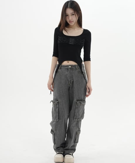baggy cargo denim
